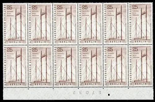 Berlin 12er Bogenteil Unterrand 157 postfrisch 1x gefaltet #HU534