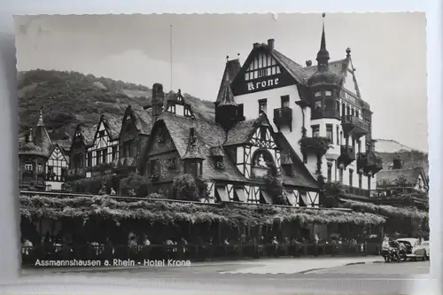 AK Assmannshausen am Rhein Hotel Krone 1956 #PH457