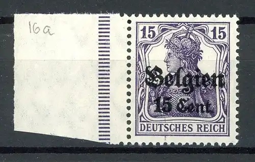 Deutsche Besetzung LP Belgien 16 a postfrisch farbgeprüft #HU602