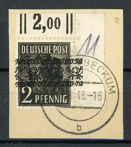 Bizone 36 I W OR Eckrand Briefstück #HU607