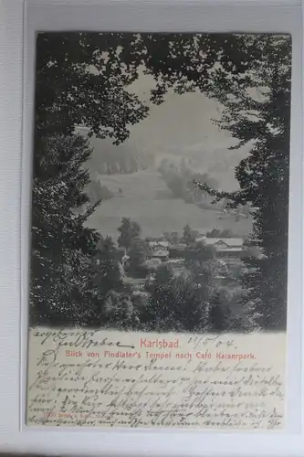 AK Karlsbad Blick von Findlater's nach Cafe Kaiserpark 1904 #PH654