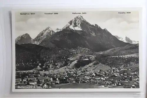 AK Mittenwald a. Isar, 930 m Blick a. d. Wellerstein usw. #PH545