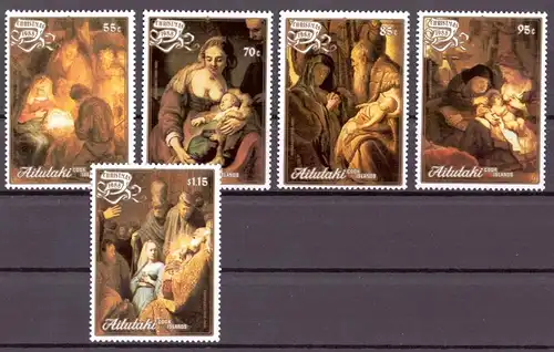 Aitutaki 642-46 postfrisch Weihnachten #HO419