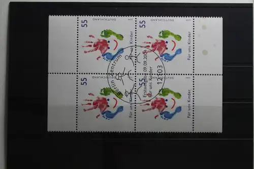 BRD 2418 gestempelt als 4er Eckrand #TX306