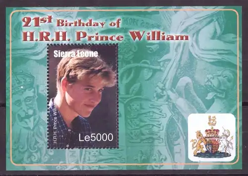 Sierra Leone Block 576 postfrisch Prinz William #HO441