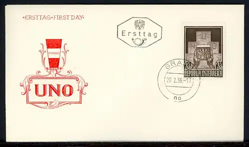 Österreich 1025 UNO Ersttagesbrief/FDC #HU094