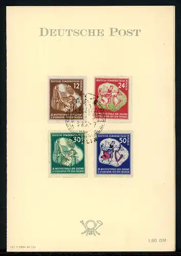 DDR 289-292 amtl. Faltkarte Ersttagesbrief/FDC #HO451