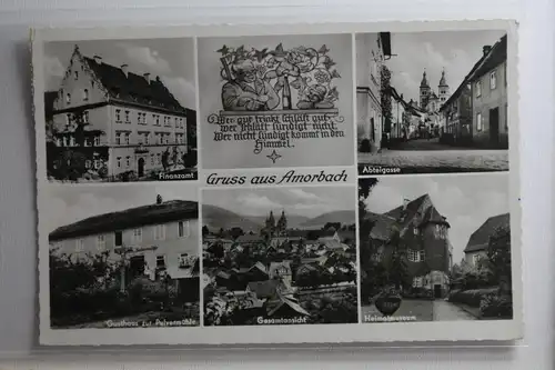 AK Amorbach Mehrbildkarte (Finanzamt, Abteigasse usw.) 1966 #PH683