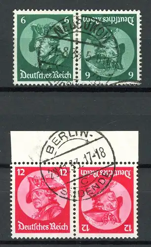 Deutsches Reich Zusammendrucke K 17 - 18 gestempelt #HU023