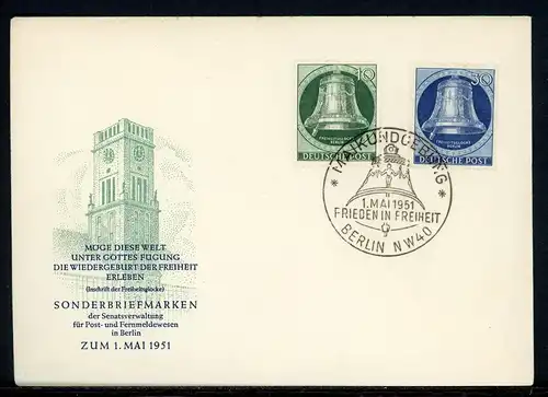 Berlin 76 + 78 Freiheitsglocke Ersttagesbrief/FDC #HU065