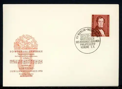 Berlin 74 Lortzing Ersttagesbrief/FDC #HU063