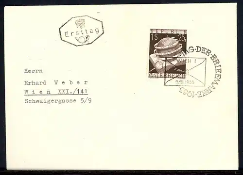 Österreich 995 Tag der Briefmarke Ersttagesbrief/FDC #HU082