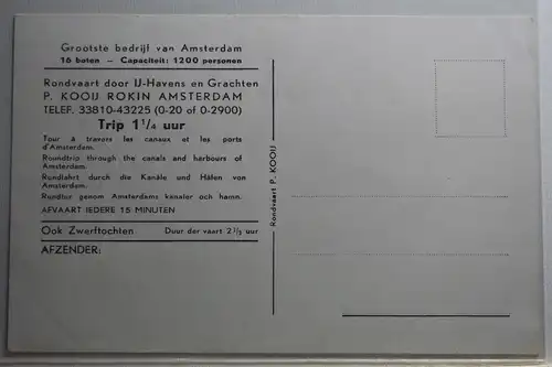AK Amsterdam Rondvaart - P- Kooij, Rokin #PH747