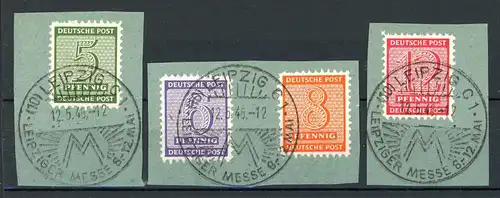 SBZ West-Sachsen 120-123 X geprüft Dr. Jasch Briefstück #HU160