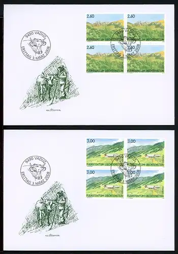 Liechtenstein 4er Blöcke 1473-1474 Ersttagesbrief/FDC #HU108