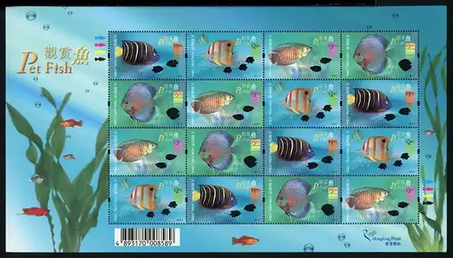 HongKong-China ZD-Bogen 1105-08 postfrisch Fische #JD449