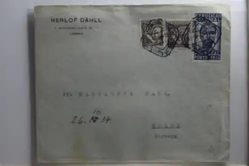 Portugal 580 auf Brief als Mischfrankatur mit Zusatzfrankatur #BA277