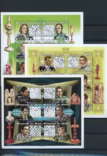 Niger Kleinbogen 1628-1645 gestempelt Schach #Scha5223