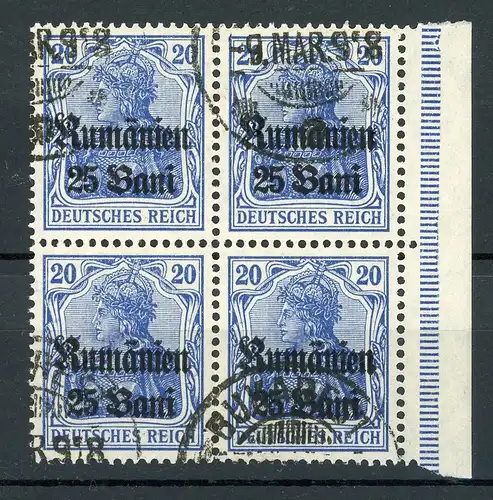 Dt. Besetzung WK II Rumänien 4er Bl. BR 11 a gestempelt geprüft Hey #HU185