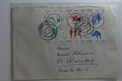 DDR 1039-1044 auf Brief als Mischfrankatur als Sechserblock #BA336