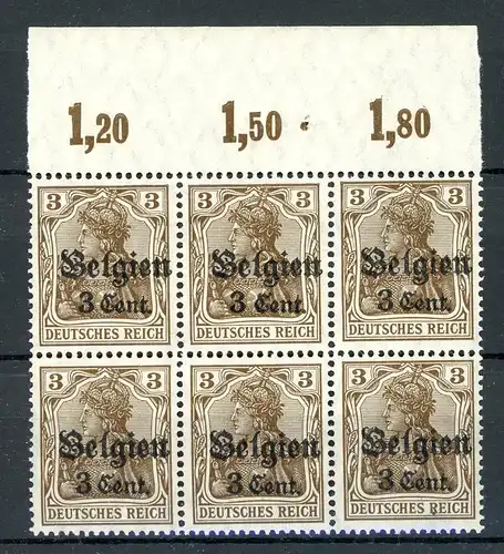 Dt. Bes. WK I LP Belgien 11 a I/III P OR postfrisch geprüft Hey #HU207
