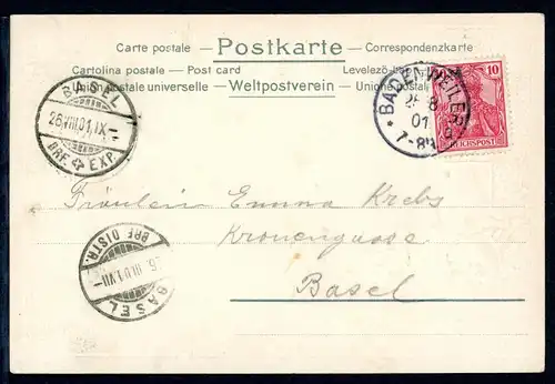 AK Badenweiler, LK Breisgau-Hochschwarzwald Stadtansicht, Römerbad 1901 #HU270