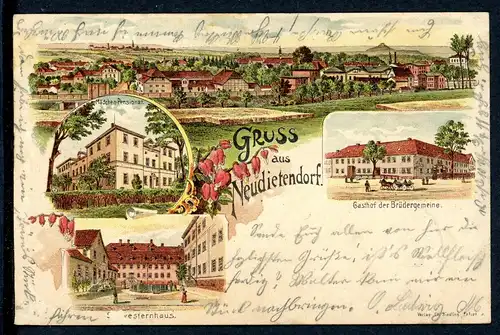 AK Neudietendorf LK Gotha Mädchen-Pensionat, Schwesternhaus 29.05.1903 #HU348