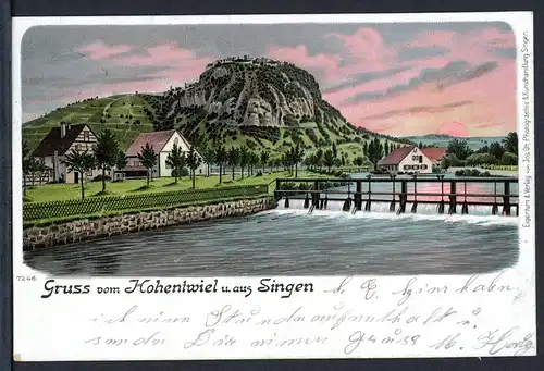 AK Berg Hohentwiel und Singen, Landkreis Konstanz 1901 #HU264