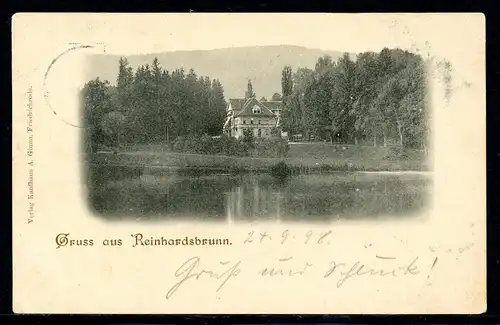 AK Rheinhardsbrunn, Friedrichroda, LK Gotha 24.09.1898 #HU321