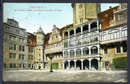 AK Dresden königliches Schloss, großer Schlosshof 1906 #HU244