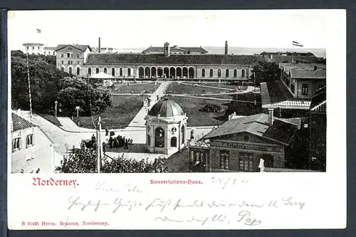 AK Norderney Fotokarte Konversationshaus 1901 #HU268