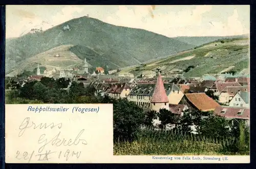 AK Rappotsweiler (Ribeauvillé), Elsaß Dorfpanorama 1900 #HU257