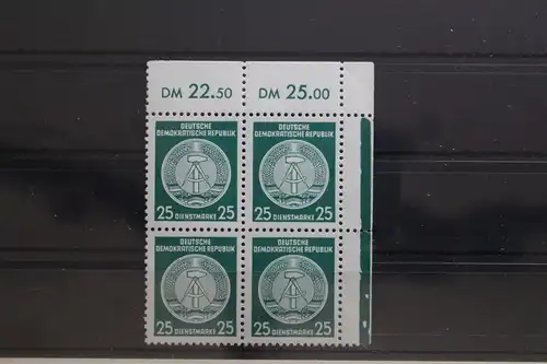 DDR Dienstmarken 23 xI XI postfrisch geprüft Weigelt BPP Eckrandblock #UE111