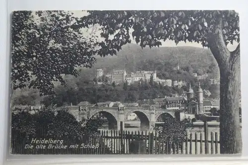 AK Heidelberg Die alte Brücke mit Schloss 1924 #PH804