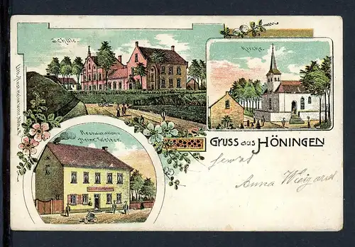 AK Höningen, Rommerskirchen, Kreis Neuss Restaur. Heinrich Welter 1906 #HU364