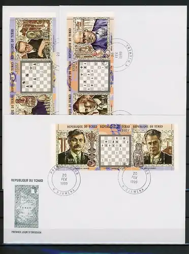 Tschad Kleinbogen 1899-1907 A Schach Ersttagesbrief/FDC #Scha5235
