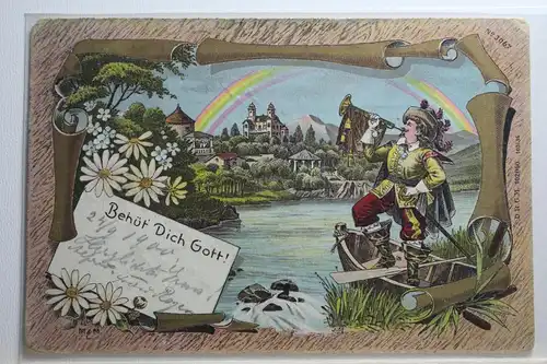 AK Deutschland Grußkarte - Behüt Dich Gott 1900 #PH926