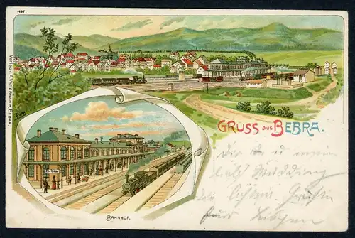 AK Bebra Ldkr. Hersfeld-Rotenburg Bahnhof und Total-Ansicht 1906 #HU491