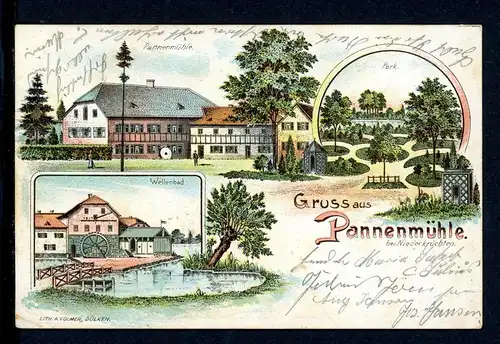 AK Niederkrüchten Kreis Viersen Pannenmühle mit Wellenbad und Park 1907 #HU370