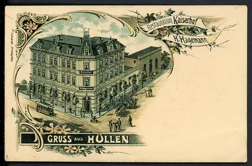 AK Hüllen Gelsenkirchen Restauration Kaiserhof H. Hagemann um 1900 #HU455