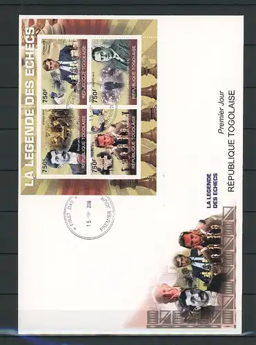 Togo Kleinbogen 3629-3632 Schach Ersttagesbrief/FDC #Scha5252