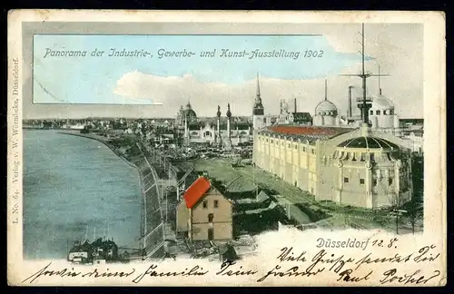 AK Düsseldorf Industrie-, Gewerbe- und Kunstausstellung 1902 12.08.1902 #HU343