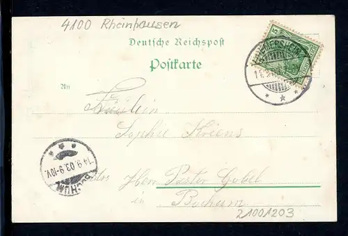 AK Schwarzenberg Duisburg Rest. Zur deutschen Eiche, Hüttenwerk 1903 #HU371