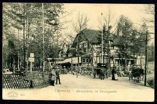 AK Chemnitz Waldschänke im Zeissigwald 14.10.1907 #HU346