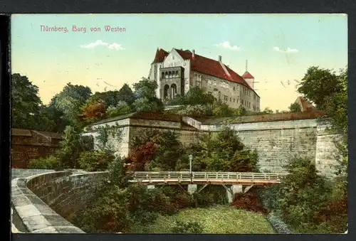 AK Nürnberg Westansicht der Burg 1908 #HU383