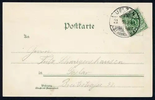 AK Uelzen Fischerhof, Postamt, Rathaus, Realprogymnasium 1900 #HU391