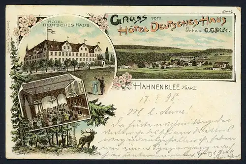 AK Hahnenklee Landkreis Goslar Hotel Deutsches Haus G. C. Frick 1898 #HU220