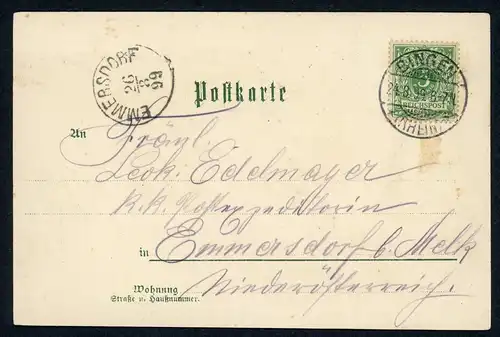 AK Bingen National-Denkmal, Rochus-Kapelle, Mäuseturm 1899 #HU469