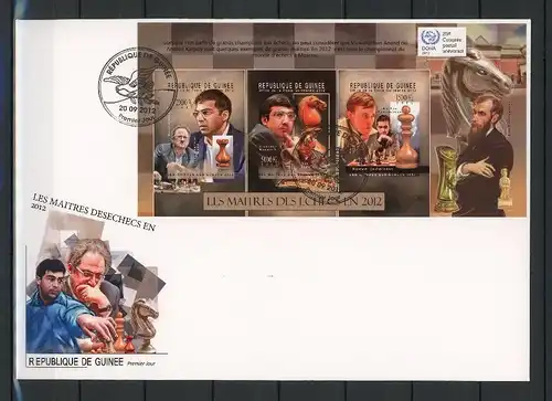 Guinea Kleinbogen 9316-9318 II Schach Ersttagesbrief/FDC #Scha5289