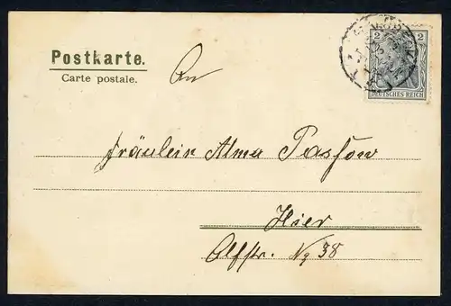 AK Neujahrs-Grußkarte Reliefkarte 1903 #HU431